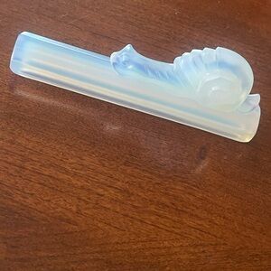 Vintage Sabino France Art Glass Opalescent SNAIL 3.5” Knife Rest Paperweight